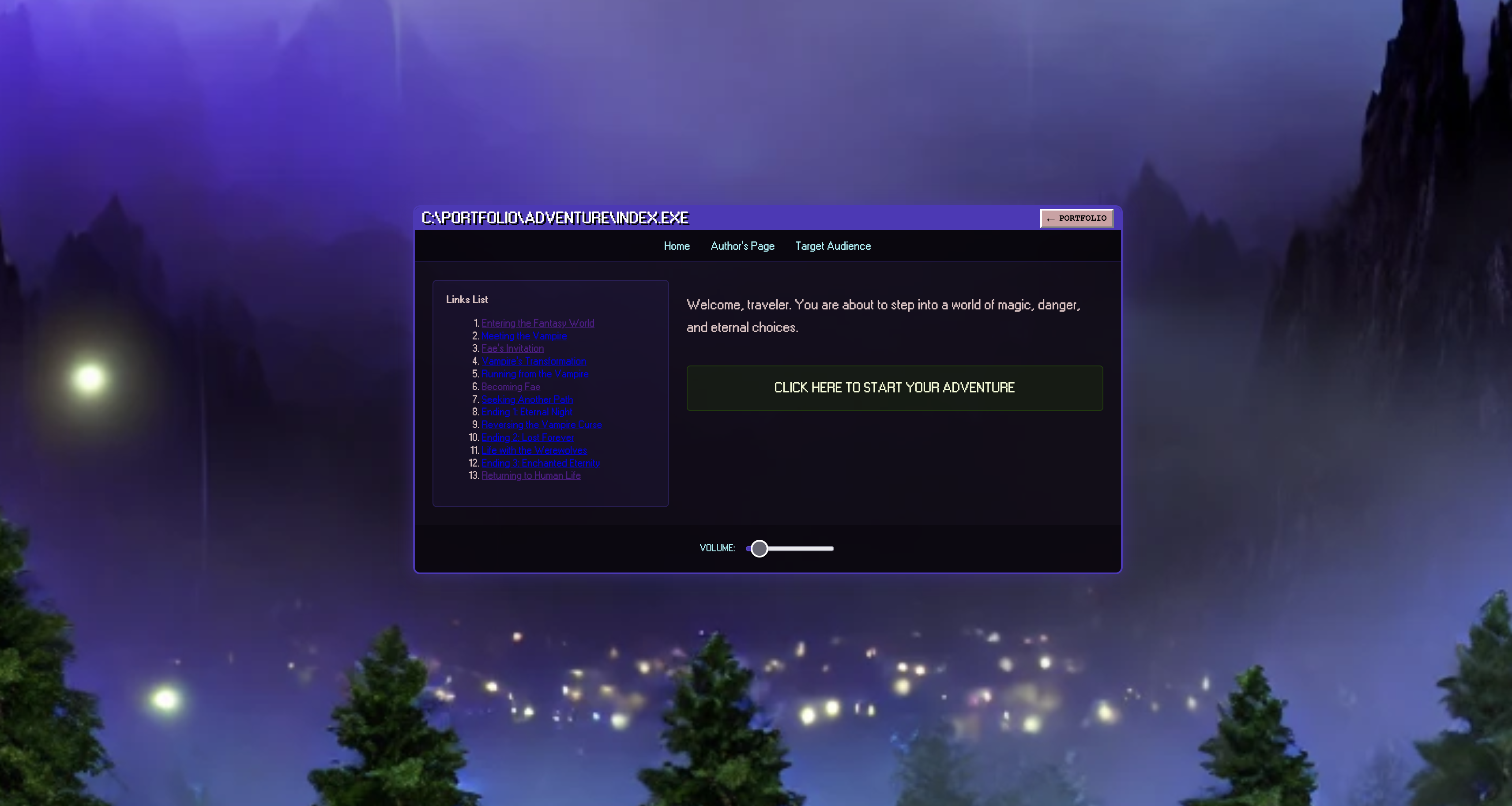 interactive narrative site